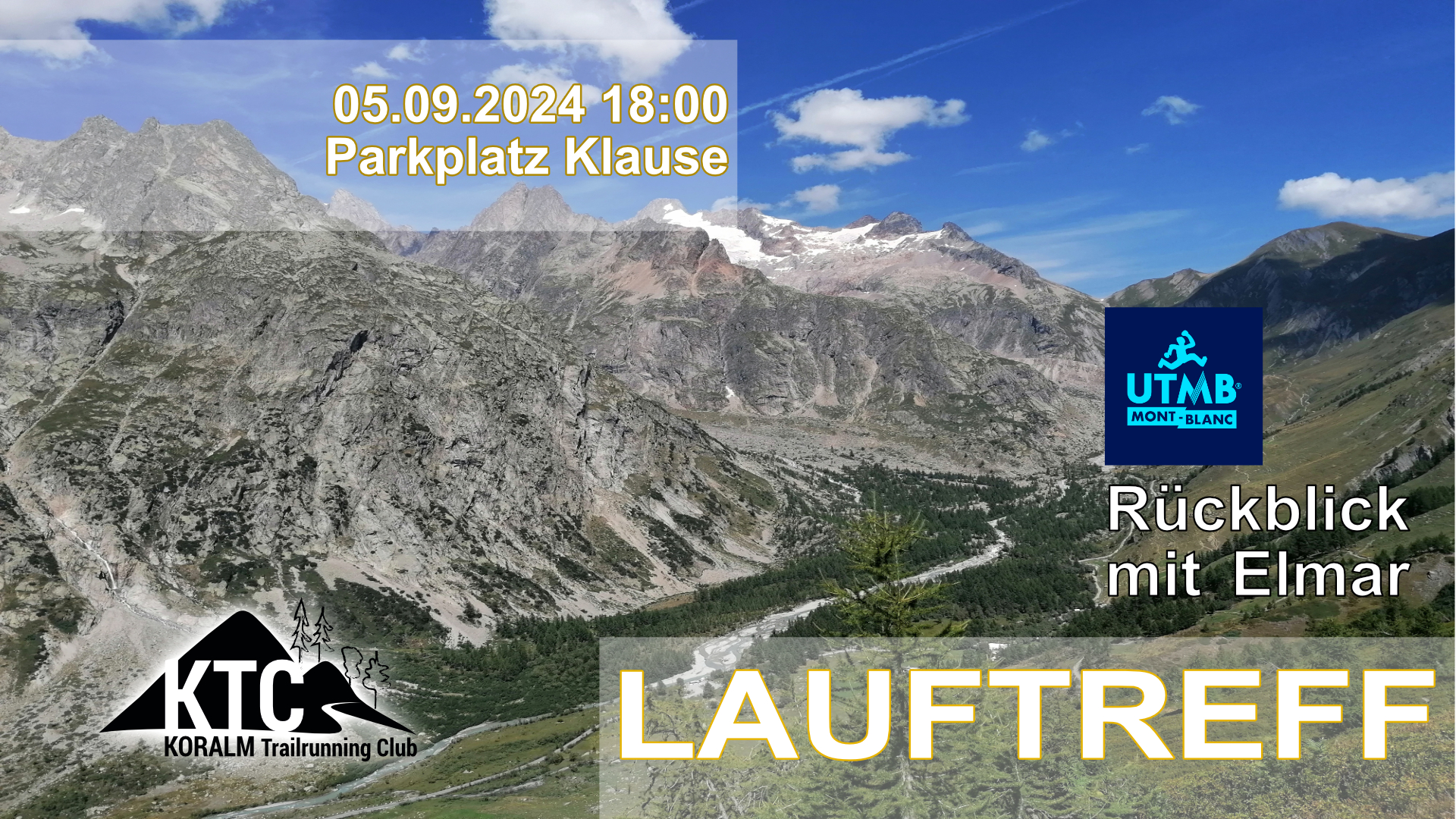 Lauftreff: Klause - Rückblick UTMB mit Elmar